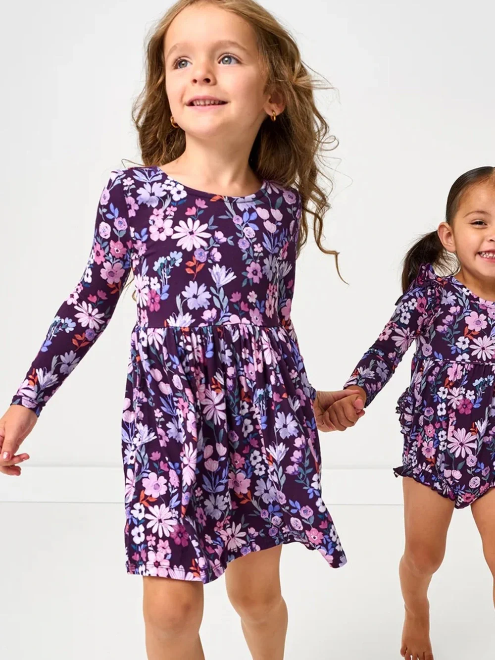 Little Sleepies Play Violet Meadow Long Sleeve Twirl Dress Girls Size 4T Floral